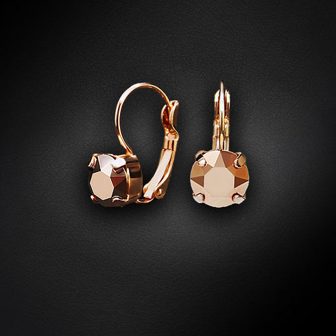 Auskarai "Krāšņums II (Rožių auksas)" su Swarovski™ kristalais